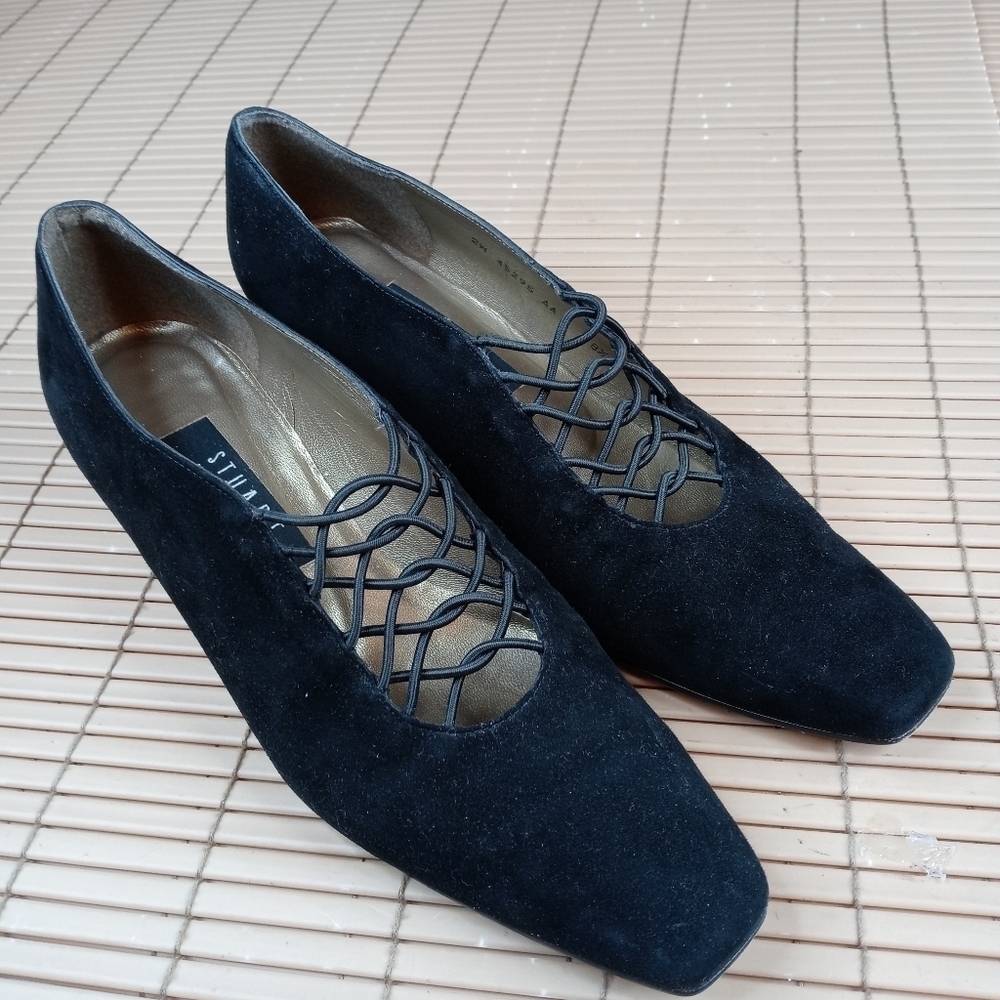 Stuart Weitzman Women's Black Suede 2" Block Heel - image 6